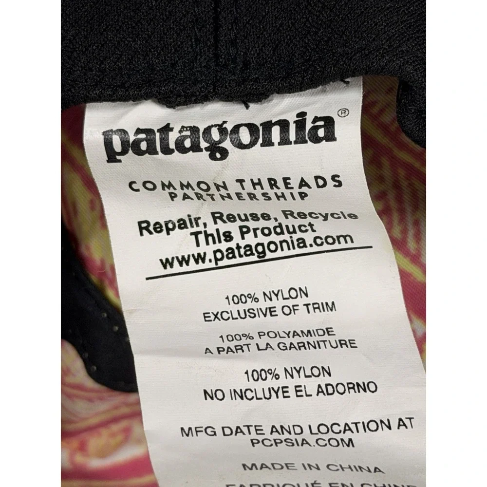 Patagonia Girls' Sun Hat Size Large Pink Tropical Print Outdoor Bucket Hat